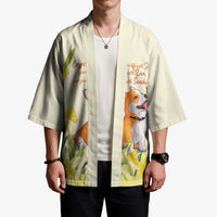 Personalised Wales Corgi and Daffodil Kimono Welsh Dog Lovers - Wonder Print Shop