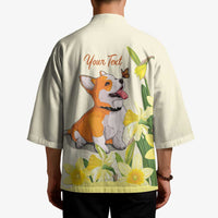 Personalised Wales Corgi and Daffodil Kimono Welsh Dog Lovers - Wonder Print Shop