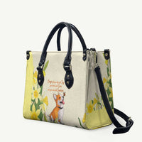 Wales Corgi and Daffodil Leather Bag Welsh Dog Lovers - Wonder Print Shop