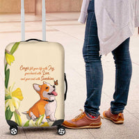 Wales Corgi and Daffodil Luggage Cover Welsh Dog Lovers - Wonder Print Shop