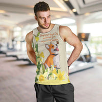 Personalised Wales Corgi and Daffodil Men Tank Top Welsh Dog Lovers - Wonder Print Shop