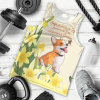 Personalised Wales Corgi and Daffodil Men Tank Top Welsh Dog Lovers - Wonder Print Shop