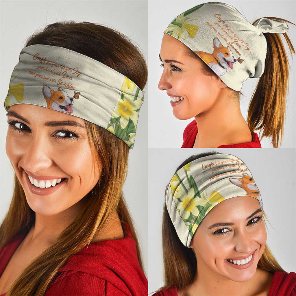 Wales Corgi and Daffodil Neck Gaiter Welsh Dog Lovers - Wonder Print Shop
