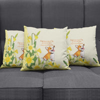 Wales Corgi and Daffodil Pillow Cover Welsh Dog Lovers - Wonder Print Shop