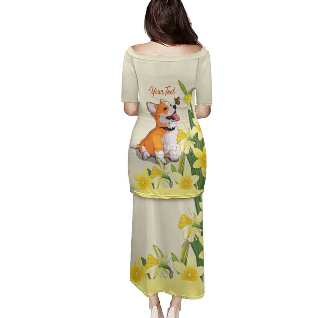 Personalised Wales Corgi and Daffodil Puletasi Welsh Dog Lovers - Wonder Print Shop