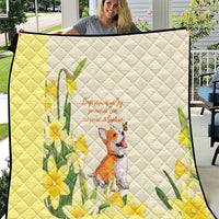 Wales Corgi and Daffodil Quilt Welsh Dog Lovers - Wonder Print Shop