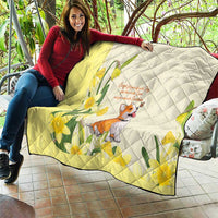 Wales Corgi and Daffodil Quilt Welsh Dog Lovers - Wonder Print Shop