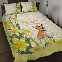 Wales Corgi and Daffodil Quilt Bed Set Welsh Dog Lovers - Wonder Print Shop