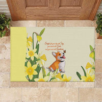 Wales Corgi and Daffodil Rubber Doormat Welsh Dog Lovers - Wonder Print Shop