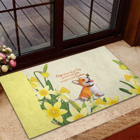 Wales Corgi and Daffodil Rubber Doormat Welsh Dog Lovers - Wonder Print Shop