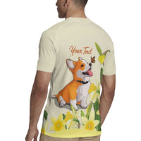 Personalised Wales Corgi and Daffodil Rugby Jersey Welsh Dog Lovers - Wonder Print Shop