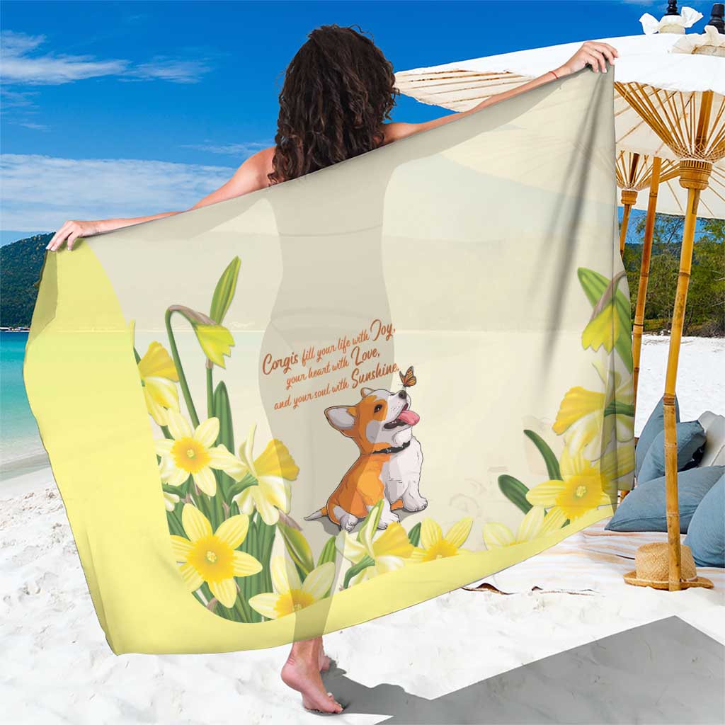 Wales Corgi and Daffodil Sarong Welsh Dog Lovers - Wonder Print Shop