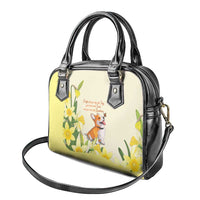 Wales Corgi and Daffodil Shoulder Handbag Welsh Dog Lovers - Wonder Print Shop