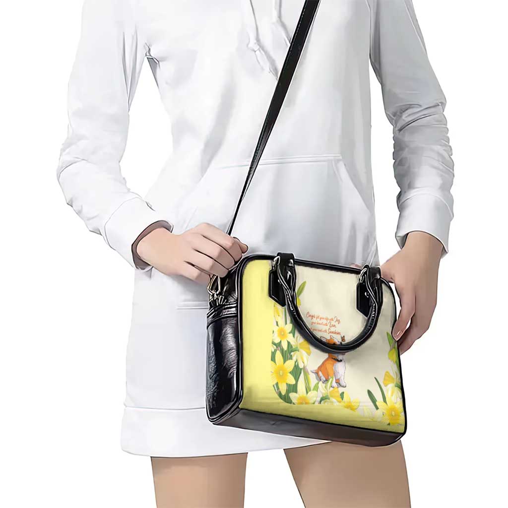Wales Corgi and Daffodil Shoulder Handbag Welsh Dog Lovers - Wonder Print Shop