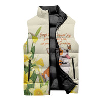 Personalised Wales Corgi and Daffodil Sleeveless Puffer Jacket Welsh Dog Lovers - Wonder Print Shop