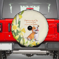 Wales Corgi and Daffodil Spare Tire Cover Welsh Dog Lovers - Wonder Print Shop