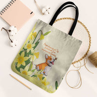 Wales Corgi and Daffodil Tote Bag Welsh Dog Lovers - Wonder Print Shop