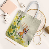 Wales Corgi and Daffodil Tote Bag Welsh Dog Lovers - Wonder Print Shop