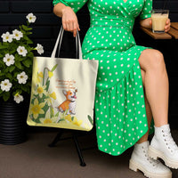 Wales Corgi and Daffodil Tote Bag Welsh Dog Lovers - Wonder Print Shop