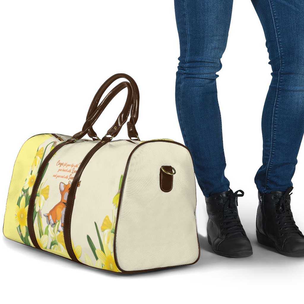 Wales Corgi and Daffodil Travel Bag Welsh Dog Lovers - Wonder Print Shop