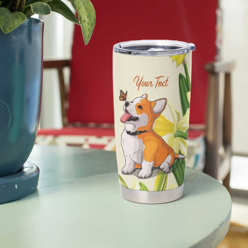 Personalised Wales Corgi and Daffodil Tumbler Cup Welsh Dog Lovers - Wonder Print Shop