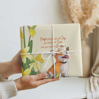 Wales Corgi and Daffodil Wrapping Paper Welsh Dog Lovers - Wonder Print Shop