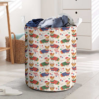 Wales Corgi Christmas Laundry Basket Nadolig Llawen Welsh Dog Seamless Vibes - Wonder Print Shop