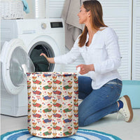Wales Corgi Christmas Laundry Basket Nadolig Llawen Welsh Dog Seamless Vibes - Wonder Print Shop