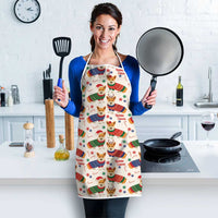 Wales Corgi Christmas Apron Nadolig Llawen Welsh Dog Seamless Vibes - Wonder Print Shop