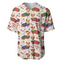 Wales Corgi Christmas Baseball Jersey Nadolig Llawen Welsh Dog Seamless Vibes - Wonder Print Shop