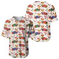 Wales Corgi Christmas Baseball Jersey Nadolig Llawen Welsh Dog Seamless Vibes - Wonder Print Shop