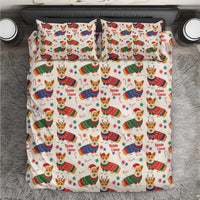 Wales Corgi Christmas Bedding Set Nadolig Llawen Welsh Dog Seamless Vibes - Wonder Print Shop