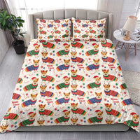 Wales Corgi Christmas Bedding Set Nadolig Llawen Welsh Dog Seamless Vibes - Wonder Print Shop