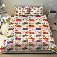 Wales Corgi Christmas Bedding Set Nadolig Llawen Welsh Dog Seamless Vibes - Wonder Print Shop
