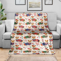 Wales Corgi Christmas Blanket Nadolig Llawen Welsh Dog Seamless Vibes - Wonder Print Shop