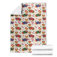 Wales Corgi Christmas Blanket Nadolig Llawen Welsh Dog Seamless Vibes - Wonder Print Shop