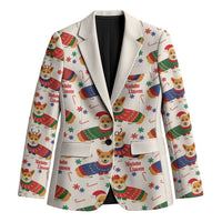 Wales Corgi Christmas Blazer Nadolig Llawen Welsh Dog Seamless Vibes - Wonder Print Shop
