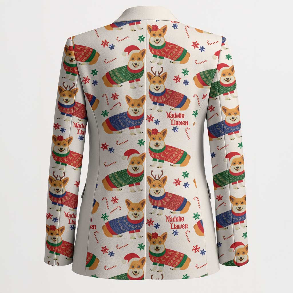 Wales Corgi Christmas Blazer Nadolig Llawen Welsh Dog Seamless Vibes - Wonder Print Shop