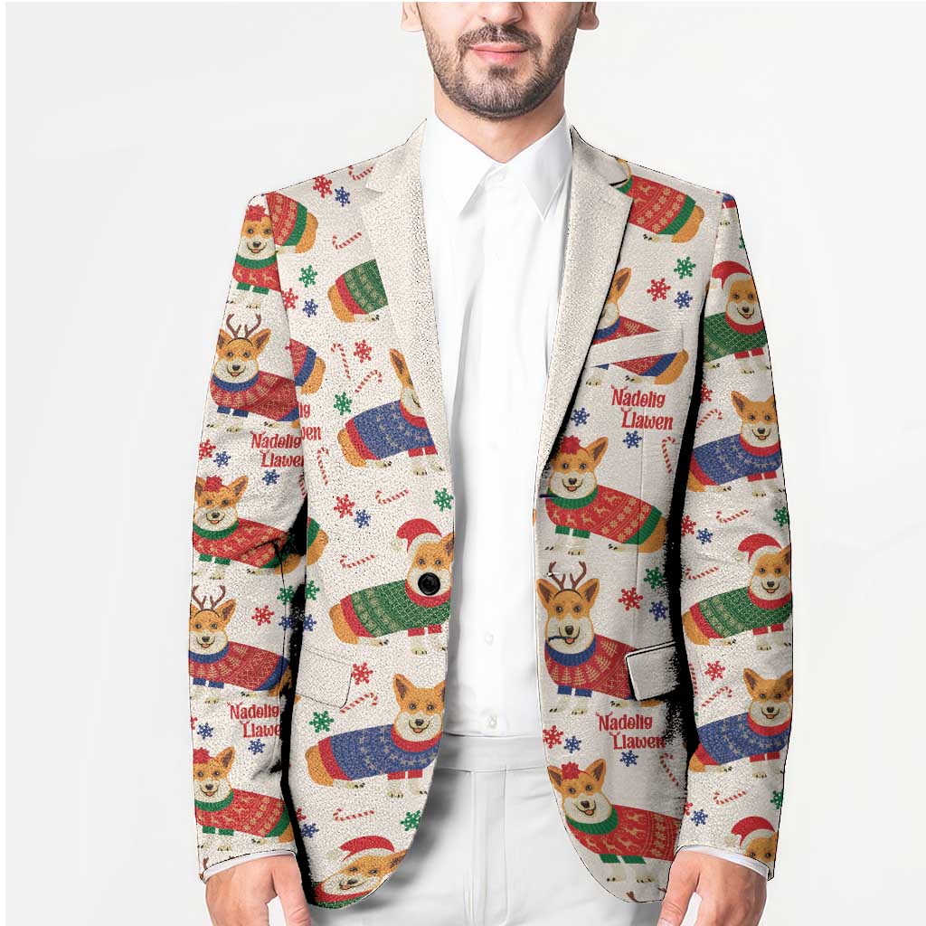 Wales Corgi Christmas Blazer Nadolig Llawen Welsh Dog Seamless Vibes - Wonder Print Shop