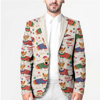 Wales Corgi Christmas Blazer Nadolig Llawen Welsh Dog Seamless Vibes - Wonder Print Shop