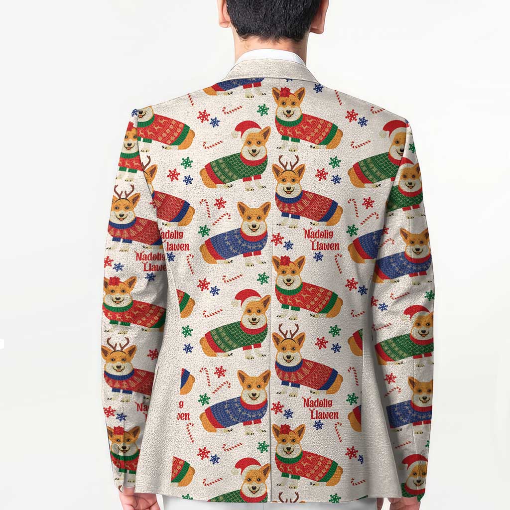 Wales Corgi Christmas Blazer Nadolig Llawen Welsh Dog Seamless Vibes - Wonder Print Shop