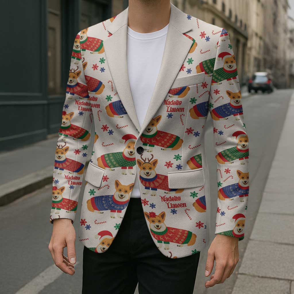 Wales Corgi Christmas Blazer Nadolig Llawen Welsh Dog Seamless Vibes - Wonder Print Shop