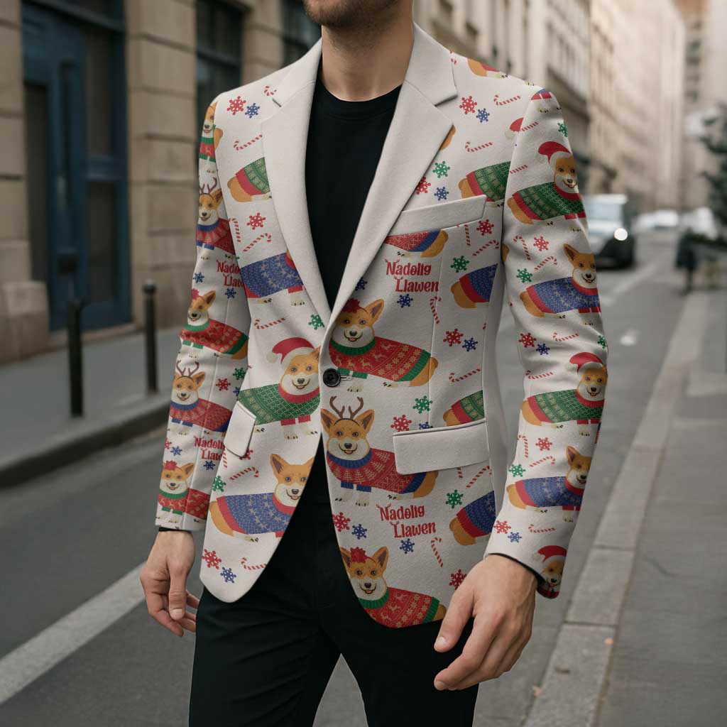 Wales Corgi Christmas Blazer Nadolig Llawen Welsh Dog Seamless Vibes - Wonder Print Shop