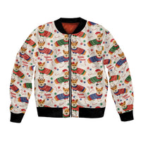 Wales Corgi Christmas Bomber Jacket Nadolig Llawen Welsh Dog Seamless Vibes - Wonder Print Shop