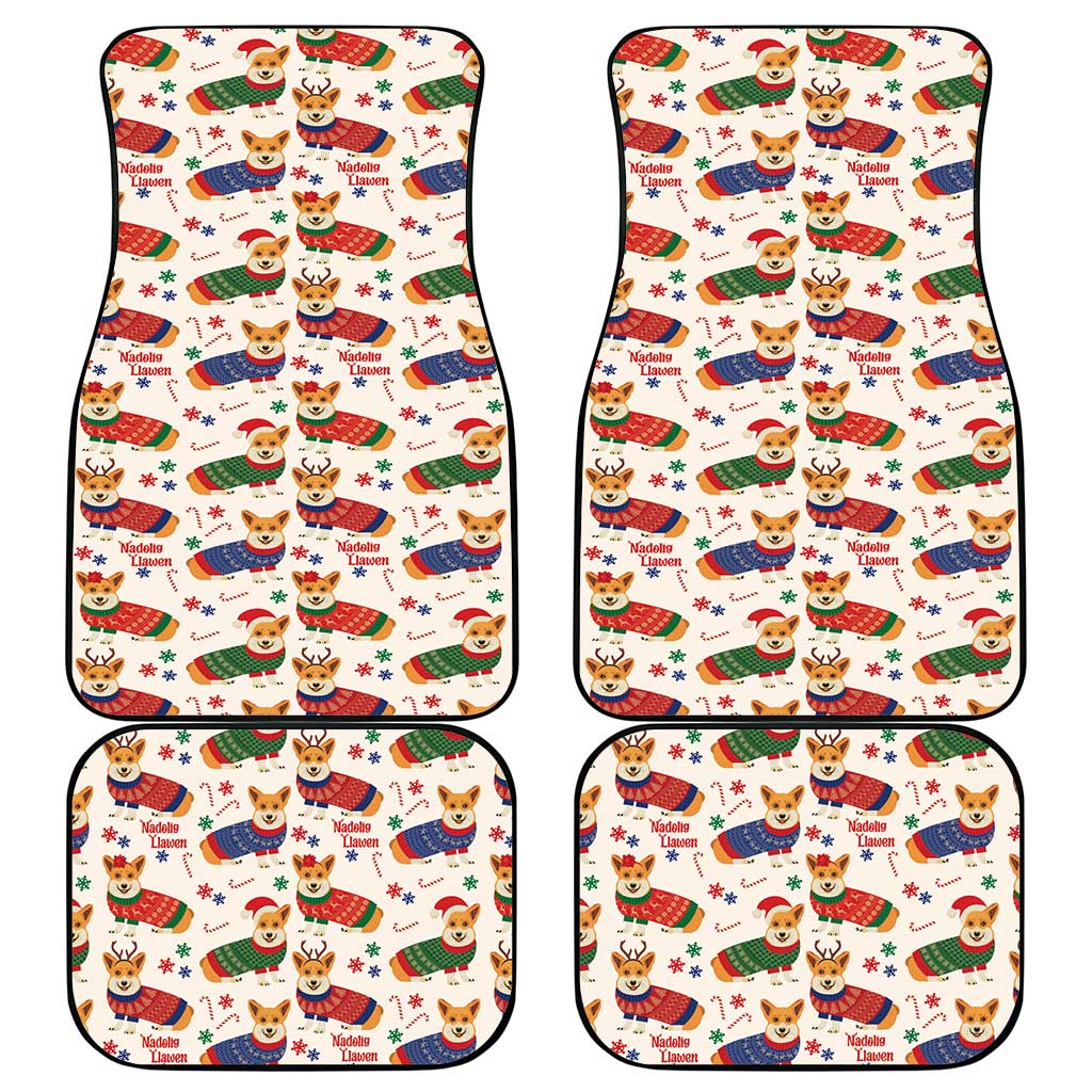 Wales Corgi Christmas Car Mats Nadolig Llawen Welsh Dog Seamless Vibes - Wonder Print Shop