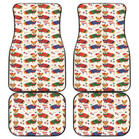 Wales Corgi Christmas Car Mats Nadolig Llawen Welsh Dog Seamless Vibes - Wonder Print Shop