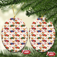 Wales Corgi Christmas Ceramic Ornament Nadolig Llawen Welsh Dog Seamless Vibes - Wonder Print Shop