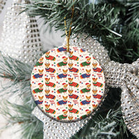 Wales Corgi Christmas Ceramic Ornament Nadolig Llawen Welsh Dog Seamless Vibes - Wonder Print Shop