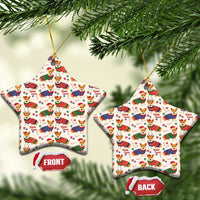 Wales Corgi Christmas Ceramic Ornament Nadolig Llawen Welsh Dog Seamless Vibes - Wonder Print Shop