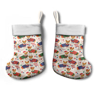 Wales Corgi Christmas Stocking Nadolig Llawen Welsh Dog Seamless Vibes - Wonder Print Shop